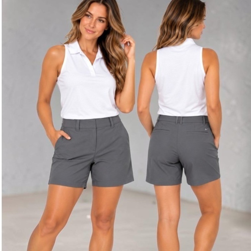 Nike Golf Dri-FIT Shorts Gray Athletic Performance Size 10 Regular Fit Solid